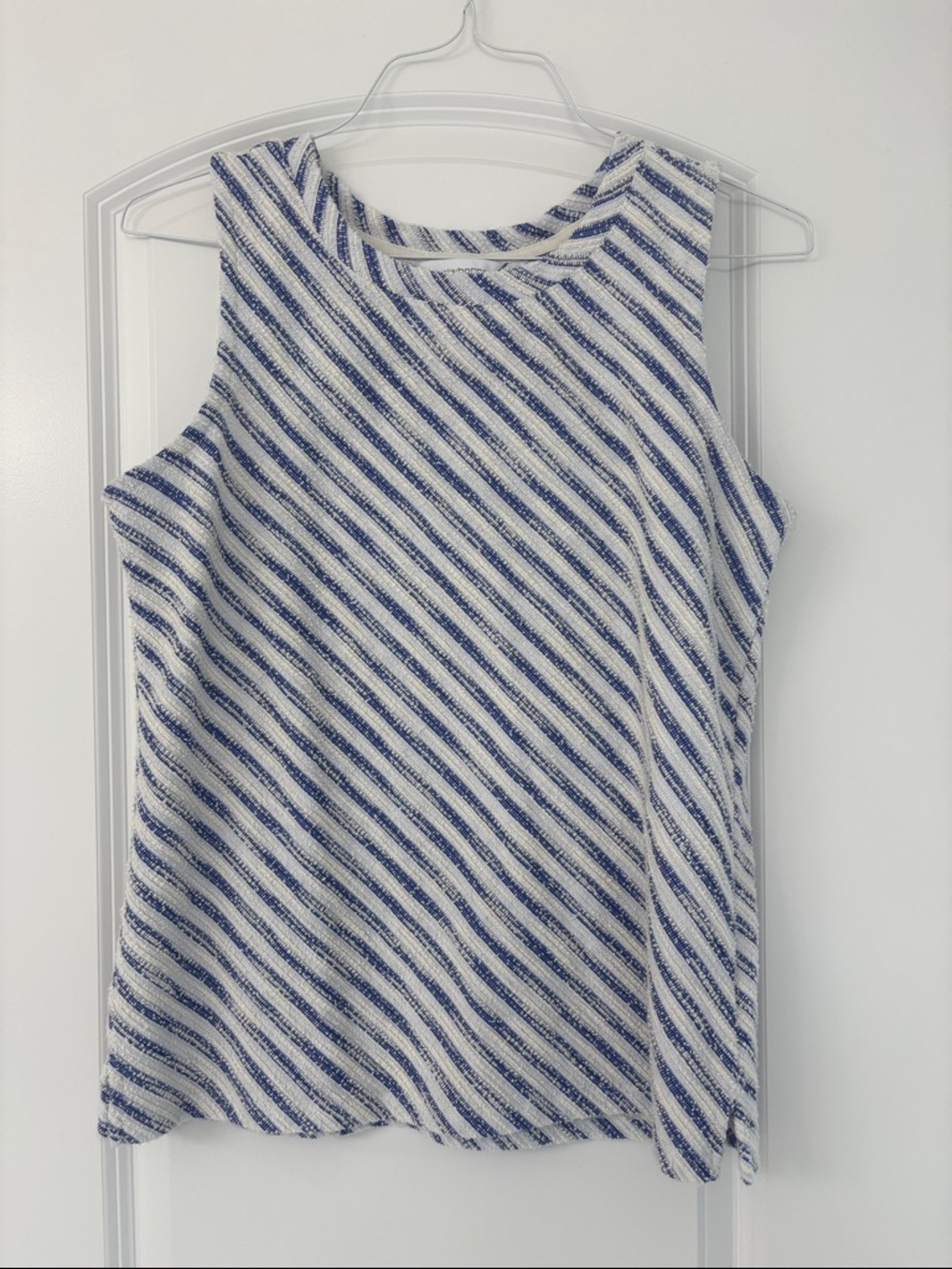 Liz Claiborne Blue and White Striped Sleeveless Top